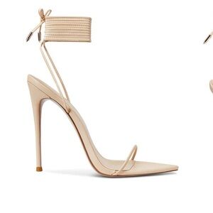 FEMME LA Nude Ankle Strap Stilettos
